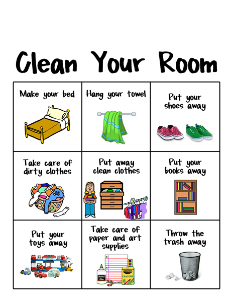 kids clean room clipart