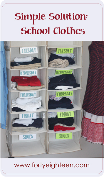 kids school clothes organizer